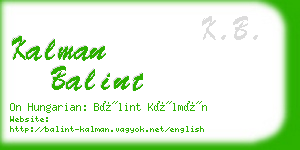 kalman balint business card